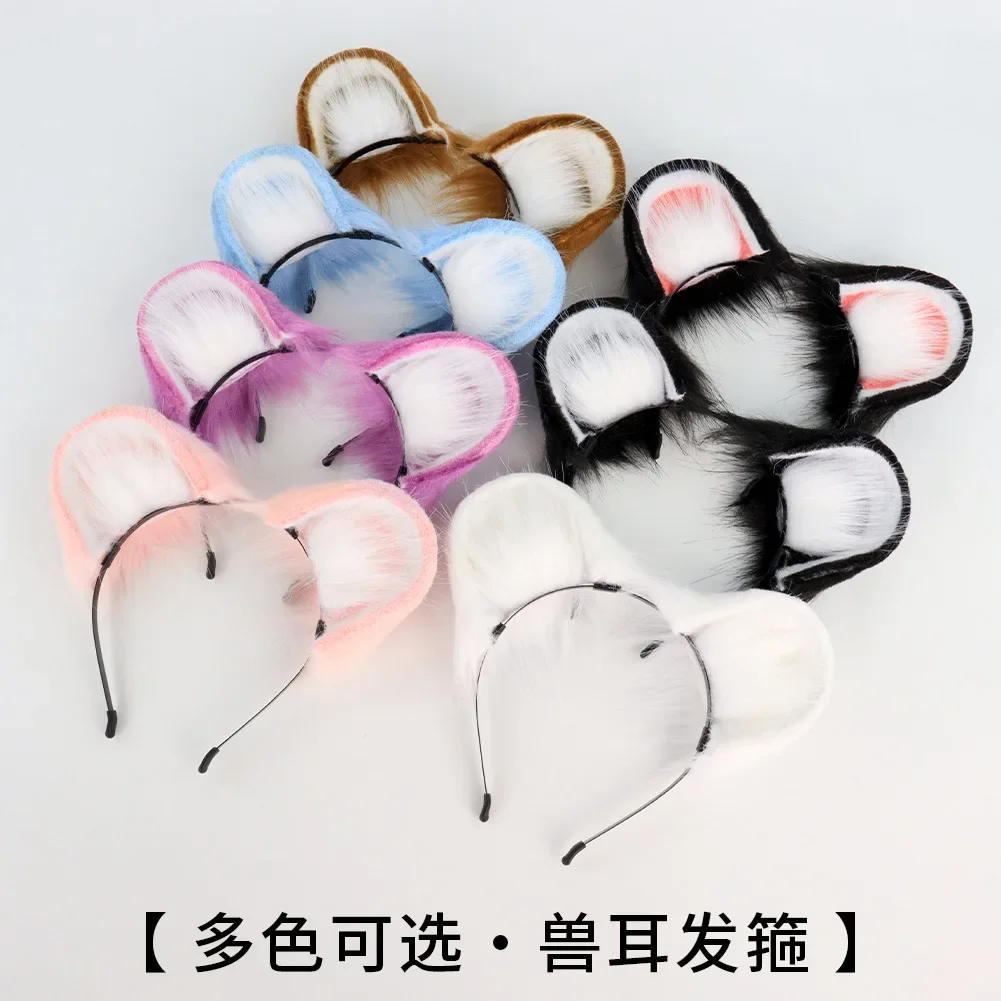 Handmade animal ear headband cosplay simulation three-dimensional hamster ears cute plush headdress comic show props