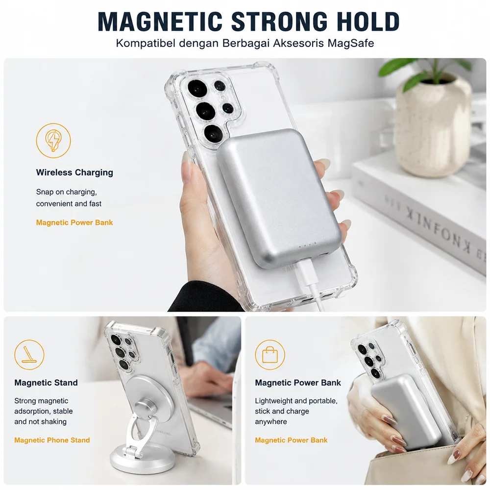 Magnetic Clear Case For Samsun - Phone Cases Brand ulasan dan harga