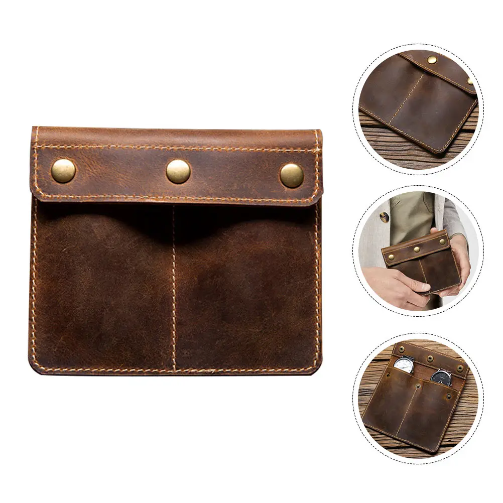 

Watch Box Genuine Cowhide Portable Storage Case Vintage Style Environmental Material Elegant Design Outdoor