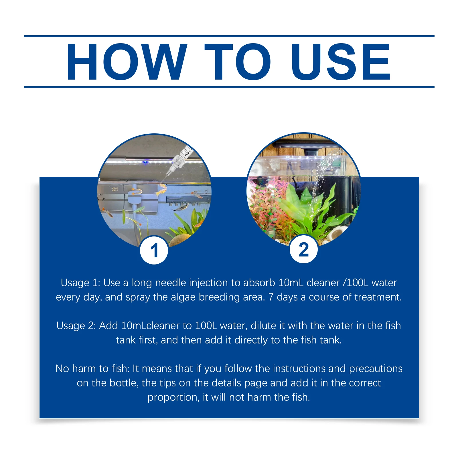 حوض السمك المياه توضيح 100 مللي المياه العذبة المياه المالحة خزان الأسماك الأنظف إزالة الحمأة النفايات والتحكم في نمو الطحالب سريع المفعول