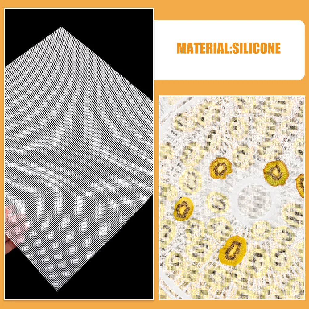 8Pcs Food Grade Silicone Dehydrator Sheets Reusable Nonstick Flexible Cutting Size Dehydration Mats for Fruit Vegetable Jerky