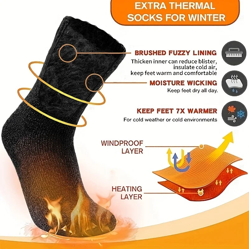 Ultra Thick Wool Socks for Men in Autumn and Winter Thickened with Fleece To Keep Warm and Cold Resistant Gift for Long Socks