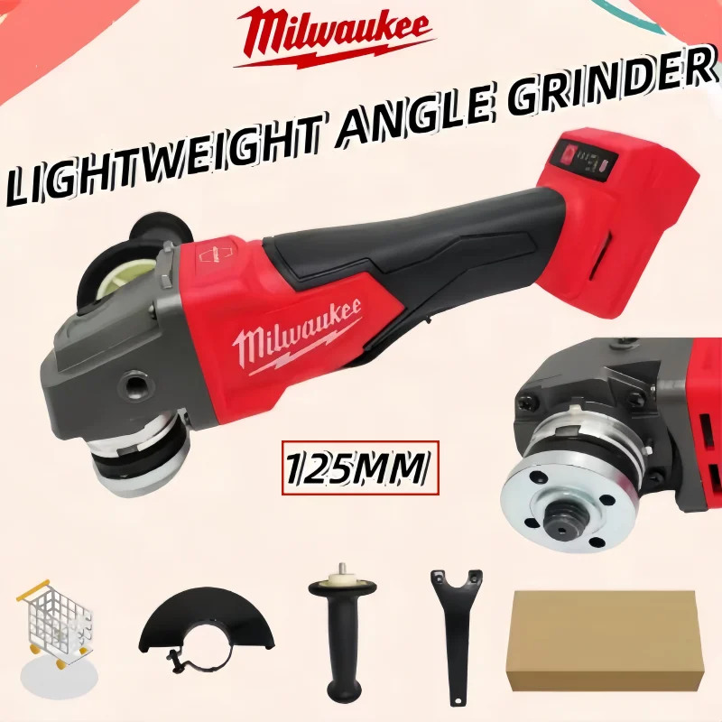 

M14 NEW Brushless Angle Grinder 125mm Fit Milwaukee 18V Battery Cutting Polishing Grinding Machine Variable Speed Power Tools