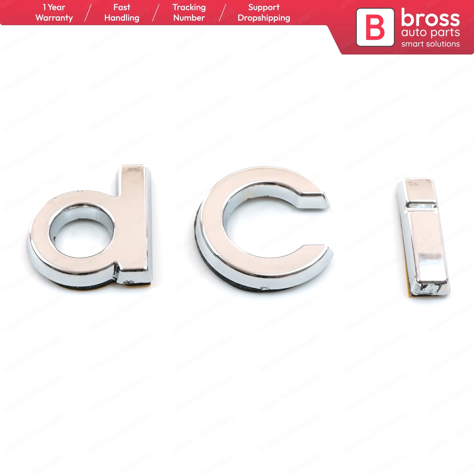 Bross BSP583FBA Chrome dci badge Monogram emblem MK3 for Megane Renault Clio MK4 Dacia Duster ship France