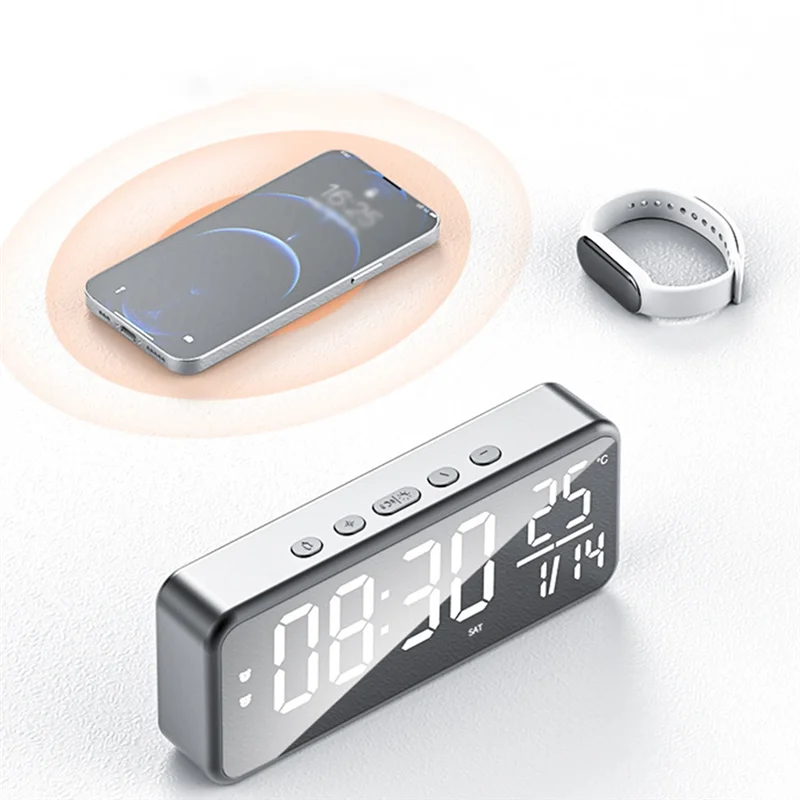 Умный звуковой будильник, светодиодный музыкальный будильник, настенные настольные часы, студенческий будильник, температура
