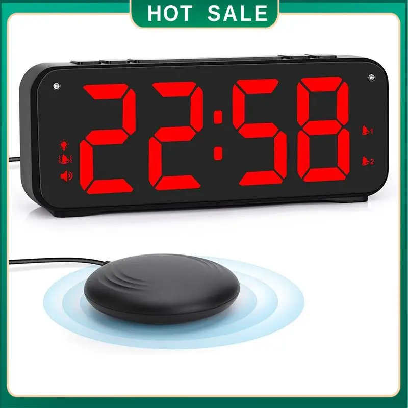 

My Home Loud Alarm Clock For Heavy Sleepers Adults,Dual Alarm Clock With Bed Shaker,For Bedrooms,6.5In Large Display With Dimmer