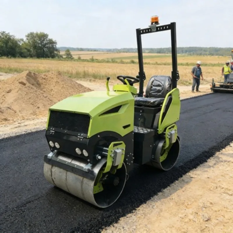 Road Roller Small Vibratory Compactor Double Drum Asphalt Roller Construction Machine Hydraulic Drive Tool