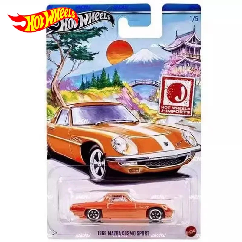 Original Hot Wheels Car J-Imports Mazda Cosmo Sport 1986 Toys for Boys 1/64 Diecast Vehicle Alloy Model Collection Birthday Gift