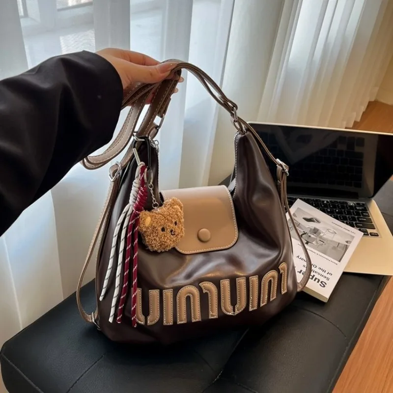 

Модная сумка через плечо Y2K в стиле ретро с ребристой текстурой, сумка через плечо с поворотным замком, женская модная изысканная портативная сумка