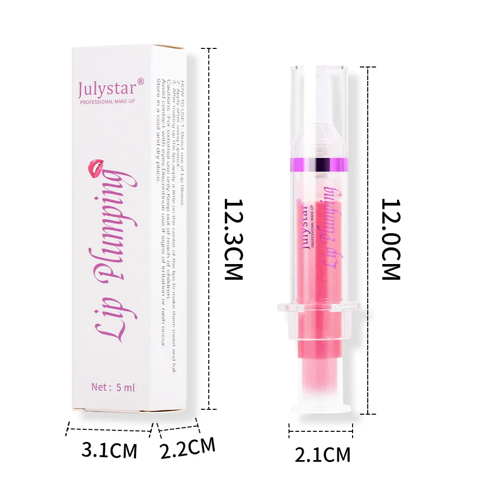 Julystar-Transparente Vidro Lip Glaze, Lip Gloss, Longa Duração Hidratante, Lip Brightening, Cosméticos Femininos