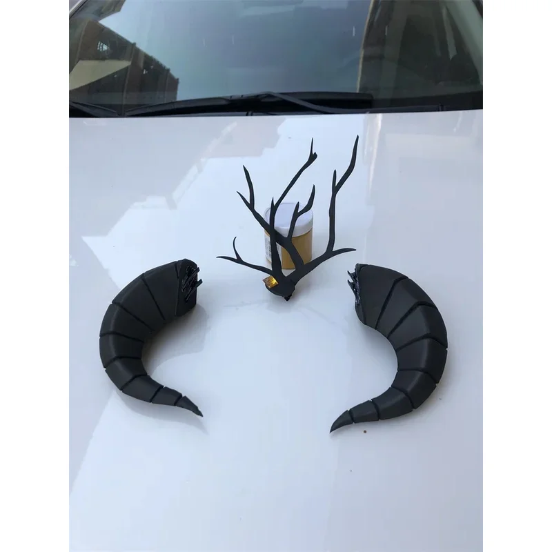 게임 Arknights Nightingale 코스프레 경적 머리 클립 지점 모자 머리 장식 코스프레 소품 액세서리 헤어 클립 할로윈