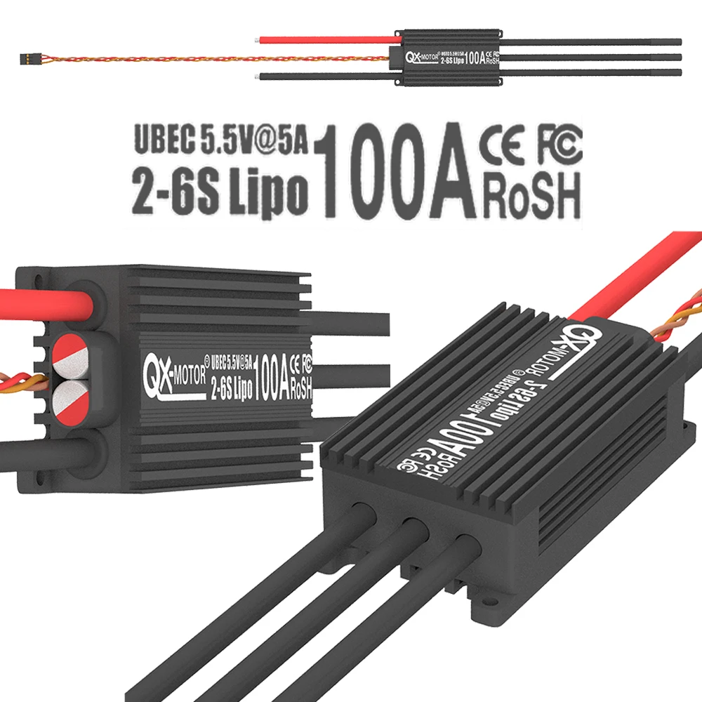 QX-MOTOR 100A ESC Brushless Speed Controller built-in 5.5V/5A UBEC For EDF / Motor RC Airplane