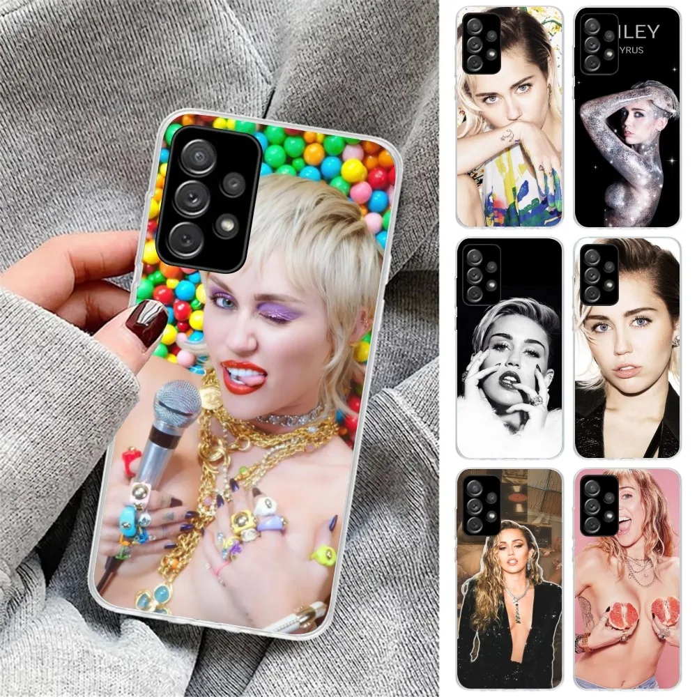 Cool Miley Cyrus Mobile Cell Phone Case for Samsung Galaxy S23 S22 S21 Plus Ultra A12 A32 A53 Clear Phone Cover Funda