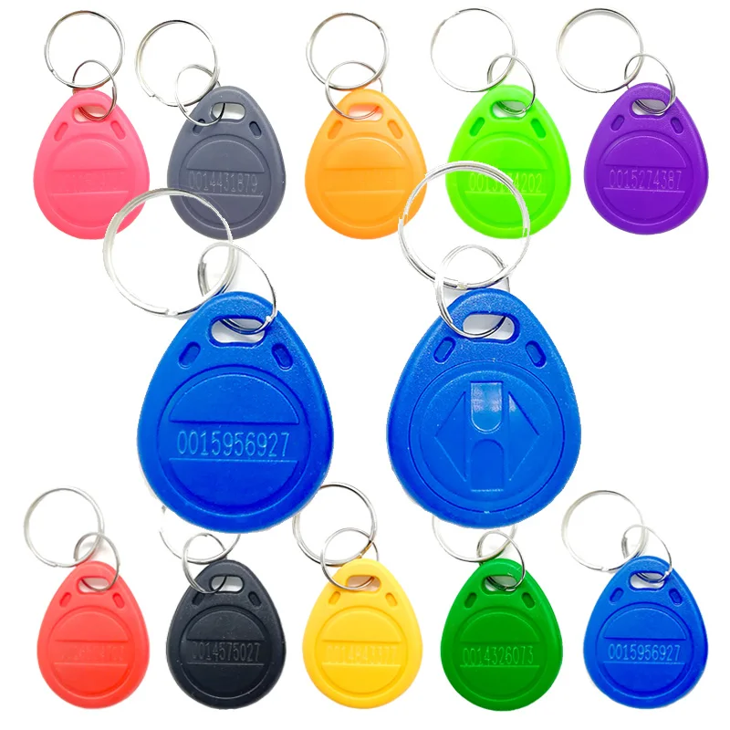 100pcs/lot 125KHz TK4100 keyfobs RFID Tag Key Ring Proximity Token Access 8 Colors for RFID Tags Access control