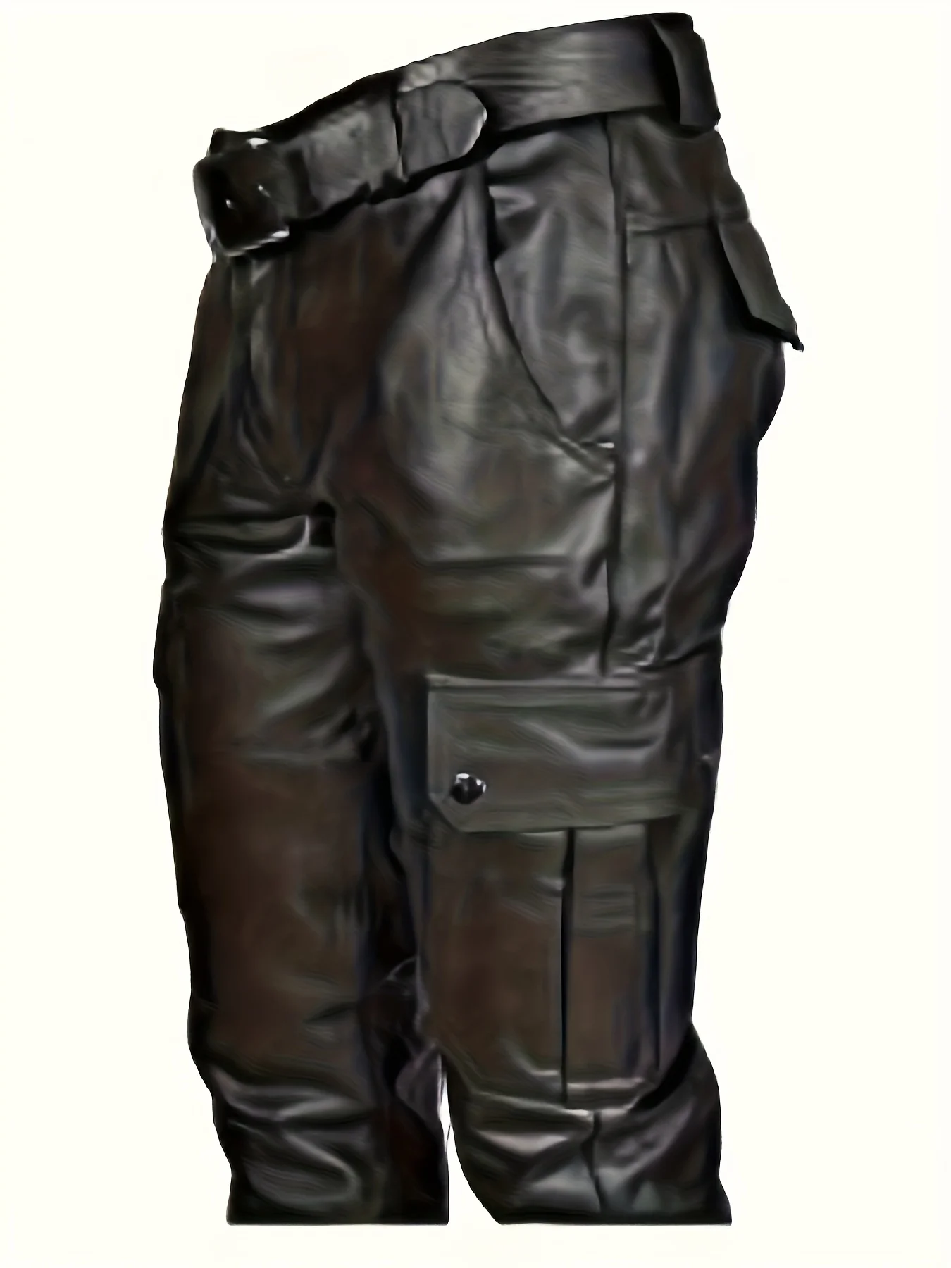 Übergrößen-Herren-Arbeitshose aus PU-Leder, Weich im Griff, Multi-Taschen, Lässige Business-Kleidung, Leicht und Warm für Outdoor-Aktivitäten, Herbst- und Winterstil – Detail 6