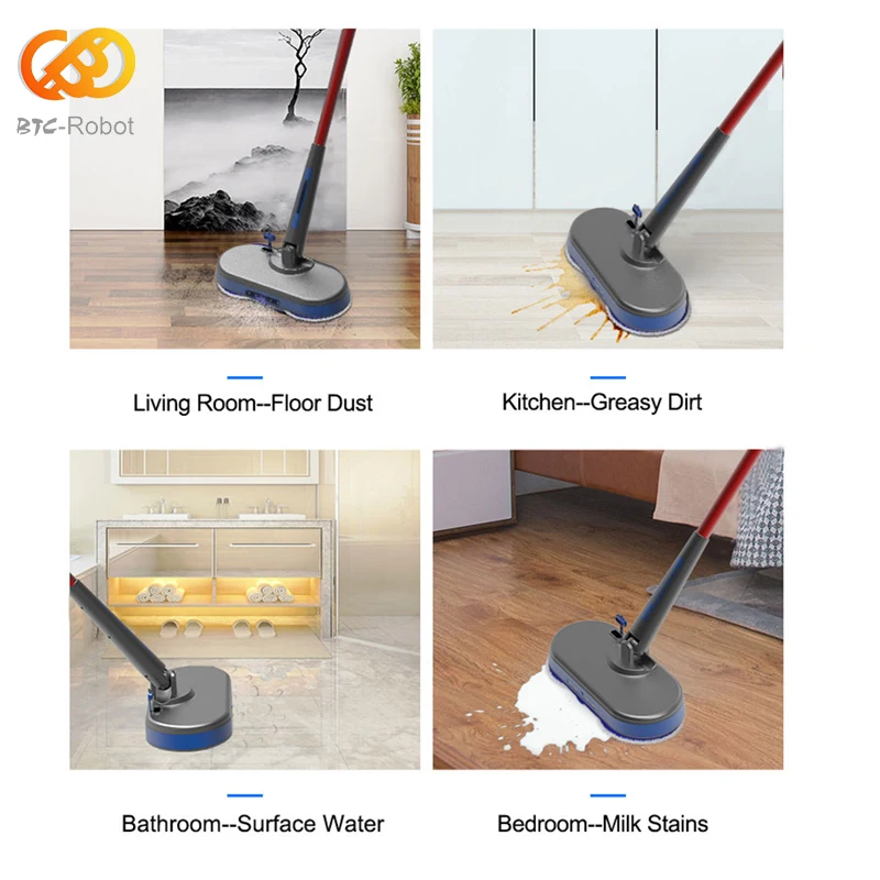 Wireless Rechargeable electric mop polisher Super maid, for washing and polishing