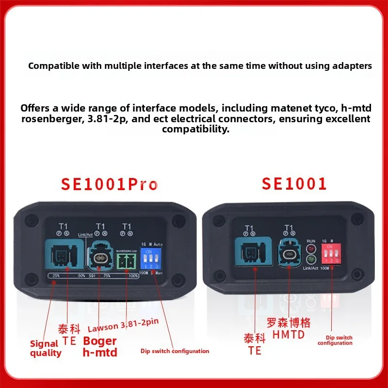 SE1001Pro  1000Base-T1 Gigabit 100Mbps Car Ethernet Converter to RJ45 Supports Legacy