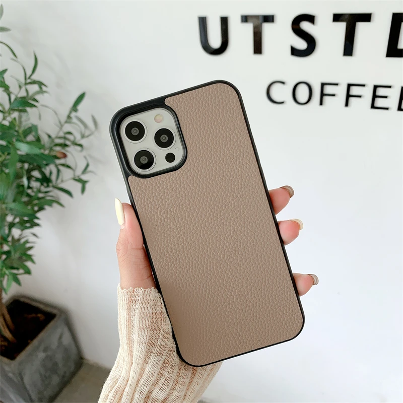 Luxury Litchi pattern Two in one style Phone Cover Case For Iphone 16 15 14 13 12 11 Pro Max X XR XS leather hard Coque Fundas image 3