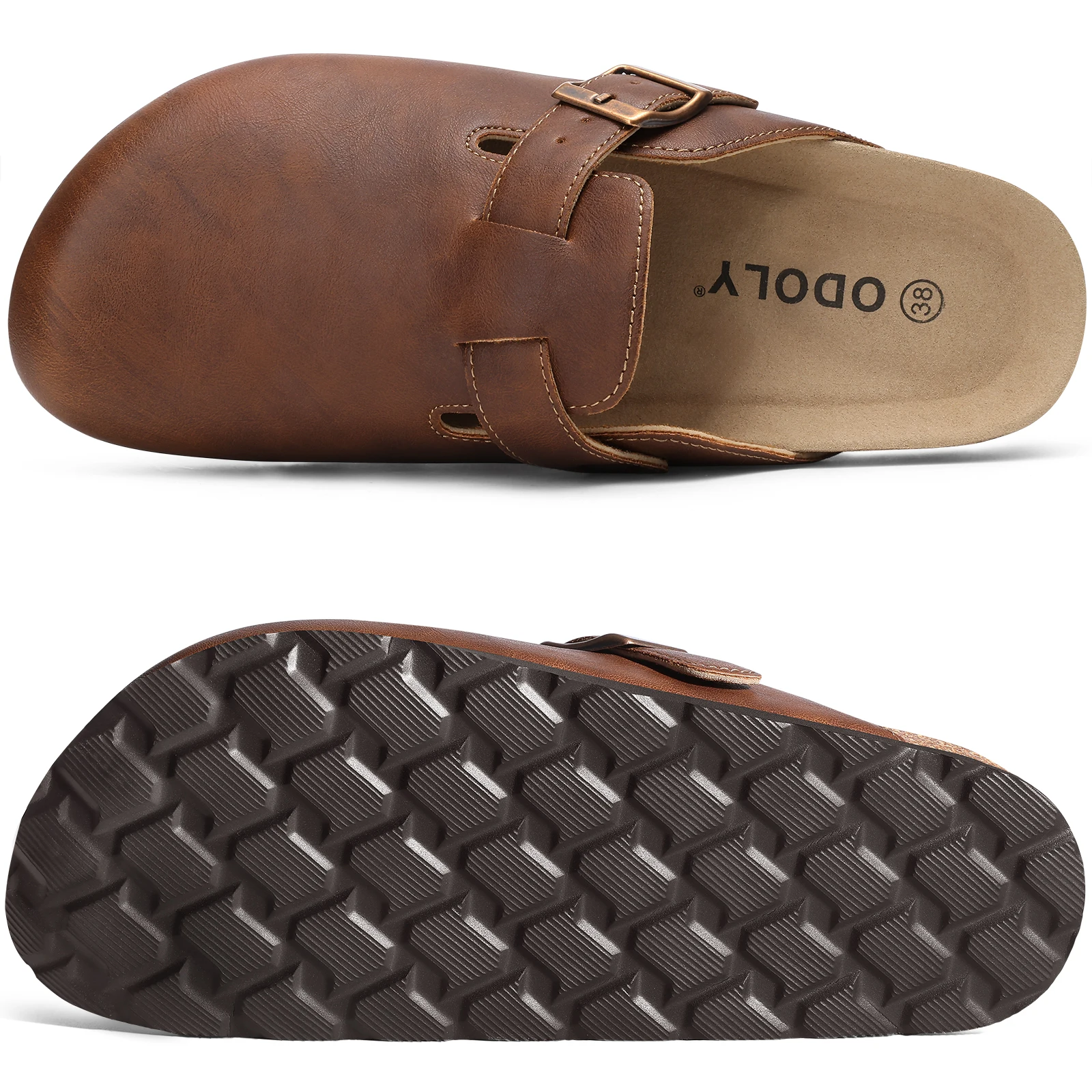 Gacimy Vegan Leather Cork Clogs, Fashion Arch Support Mules, Unisex Slip-on For Men & Women_voghion.com