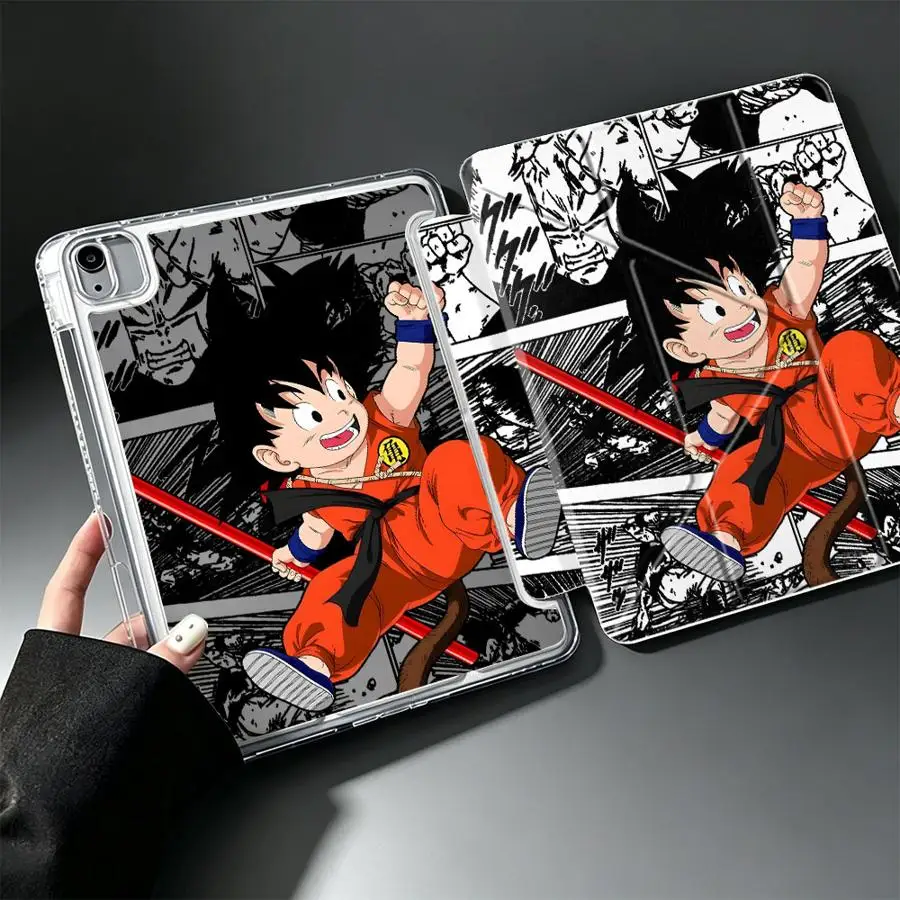 Tablet Case For Samsung Galaxy Tab A9 Plus S9 Plus S8 A8 S10 Lite A11 S7 FE With Pen Slot Cover Dragon Ball Cute Son Goku