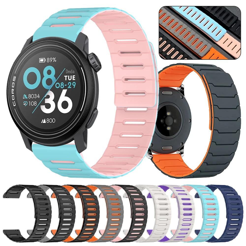 20mm 22mm Magnetic Loop Strap For COROS PACE 3 4 2 Silicone Soft Bracelet For COROS APEX 2 Pro/PACE Pro/APEX 2 4 42mm Watchbands