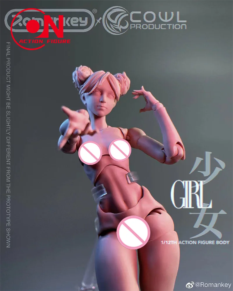 Original segunda edição romano x cowl 1/12 super flexível menina conjunta corpo 15.8cm soldado feminino figura de ação boneca corpo feminino