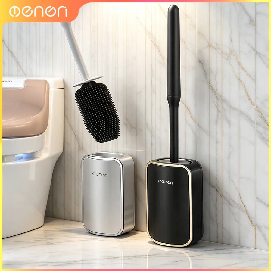 Long Handle Silicone Toilet Brush Household No Blind Spot Efficient Cleaning Bathroom Accessories