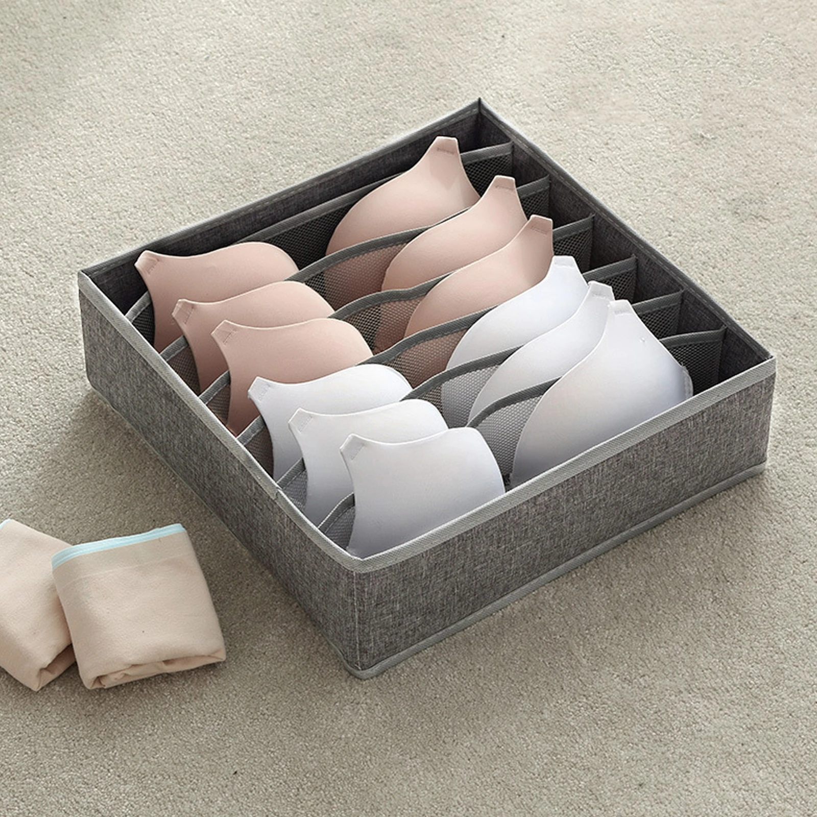 

2Pcs Foldable UnderwearSocksStorageBox 7 16Compartments Fabric Wardrobe ganizer LingerieContainer DrawerCase HouseholdSolution