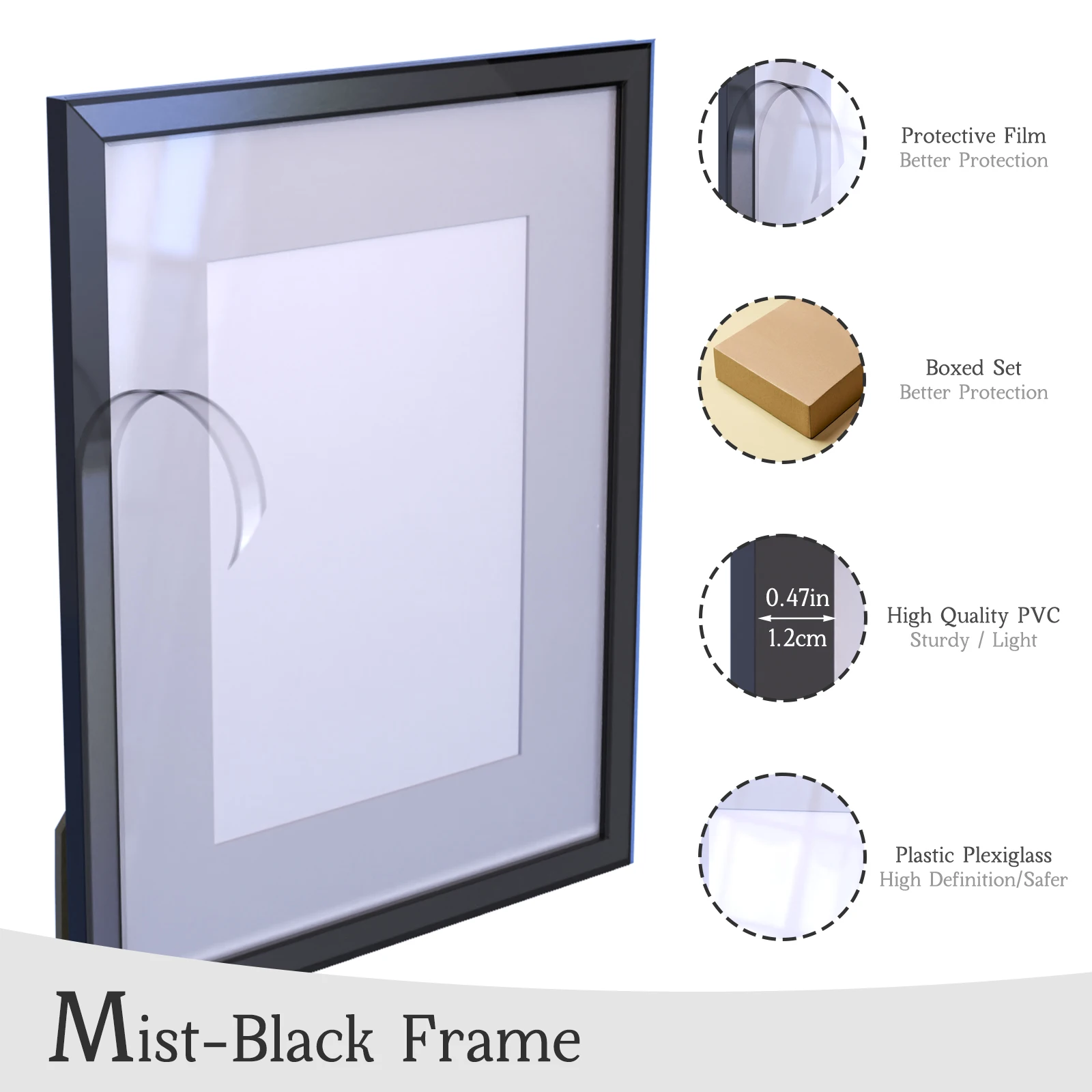 1/3pcs Multi Collage Gallery Photo Frames, High-End Mist Black Picture Frames For Wall, High Quality Material, 8x8/8x10/5x7/4x6