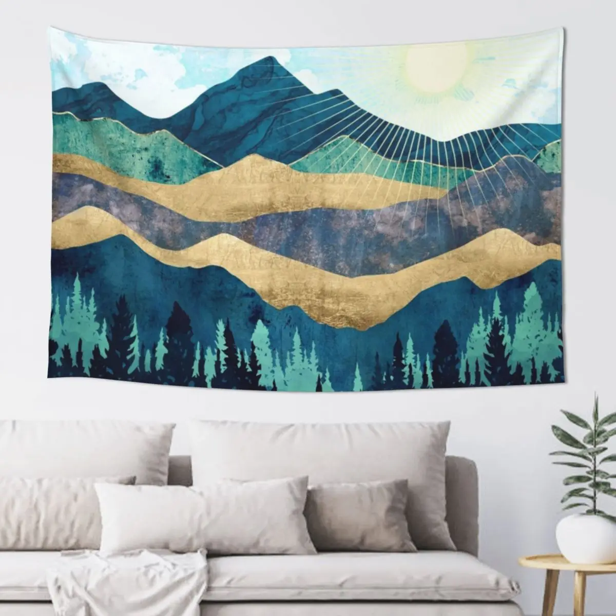 

Blue Forest Tapestry Home Decor Accessories Wall Hanging Wall Decor For Room Room Decorations Tapestry