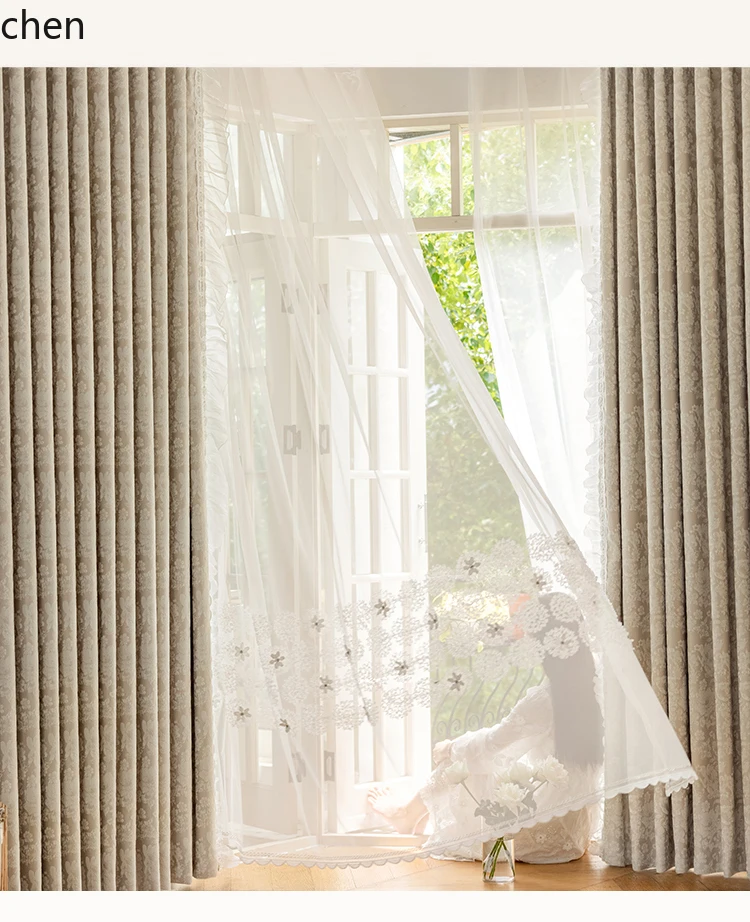 

ZML Custom Curtains for Bedroom Bay Window Soundproofing Living Room High-end Jacquard Blackout