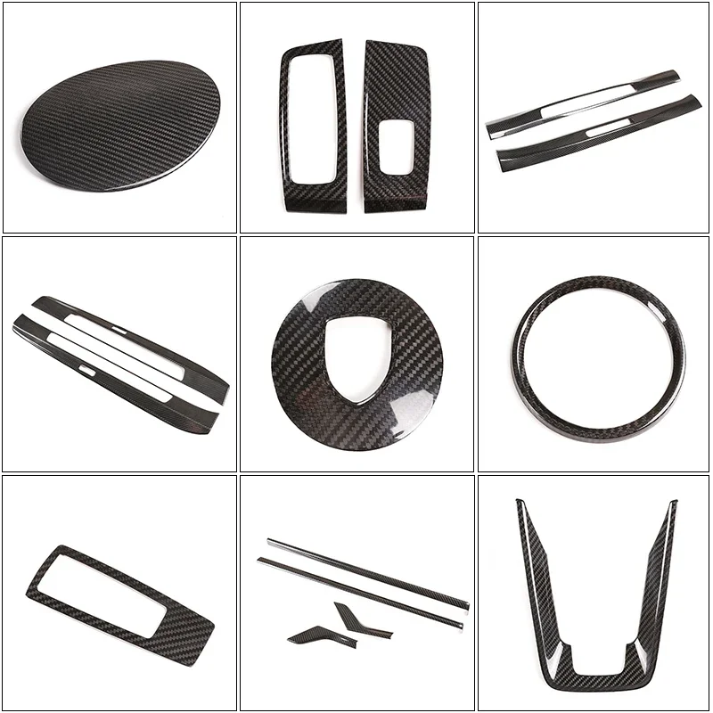 

For Porsche 911 992 2019-2022 Real Carbon Fiber Inner Door Central Control Gear Panel Cover Door Sill Trim Stickers Accessories