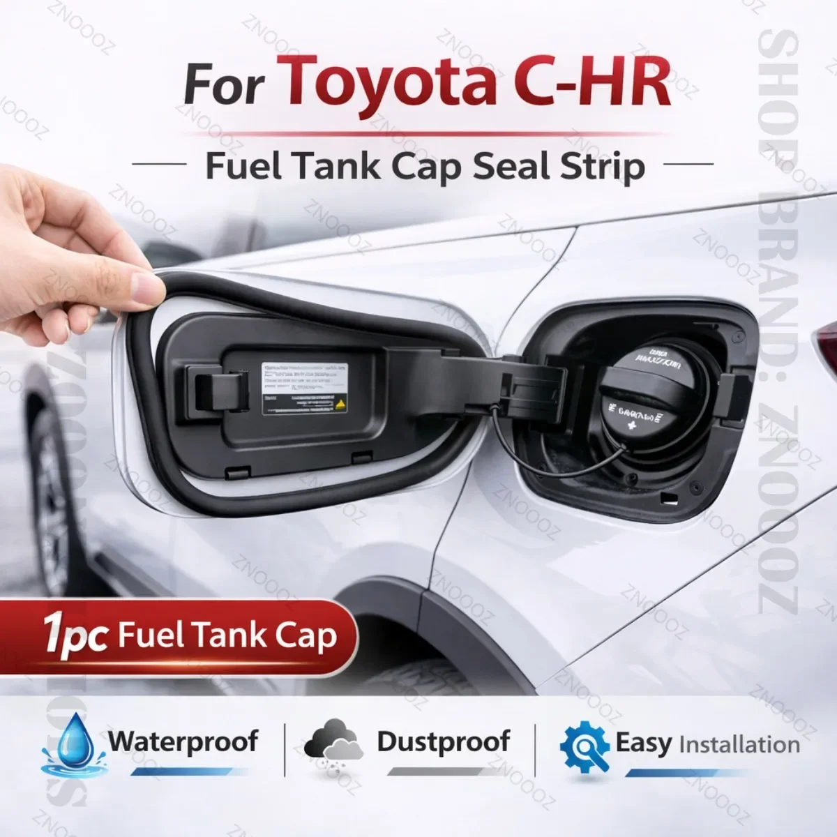 Car Seal Strip Rubber Double Layer Dustproof Waterproof Sealing Protector Gas Cap Trim 1pc Fuel Tank Cover For TOYOTA C-HR
