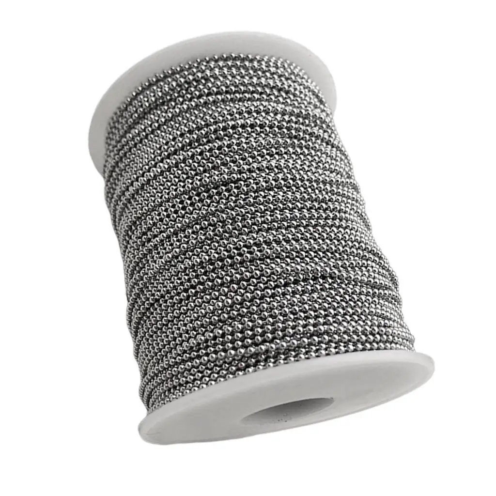 110 Yards/Roll Silver Jewelry Chain Stainless Steel 1.5/2/2.4mm