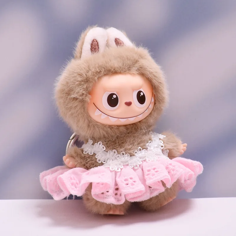 Mini vestiti per bambole in peluche da 10 cm Accessori per abiti per la Corea Kpop Exo Labubu 4.0 Idol Tube Top Gonna Abbigliamento