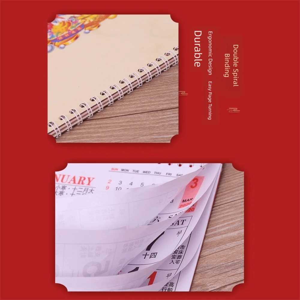 بسيطة 2026 سنة الحصان جدار التقويمات لفائف ورقة المسيل للدموع التقويم اليومي 2026 التقويم ديكور غرفة مكتب المنزل #4