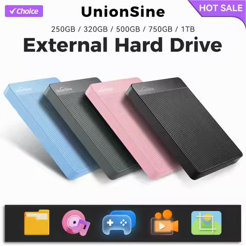 UnionSine Portable External Hard Drive 2.5'' USB 3.0 Storage for PC/Mac/PS4/PS5/Desktop/Xbox-2TB/1TB/500GB/750GB Memory Disk