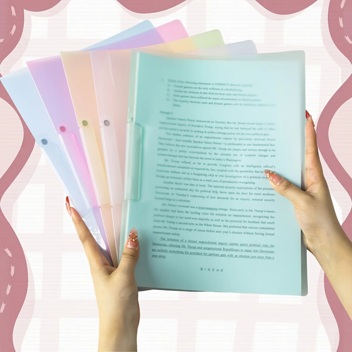 

A4 Document Holders,Creative And Minimalist Transparent Book Clips, Exam Paper Folders, Plastic Office And Resume Report Folders