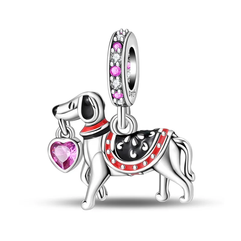 925 Sterling Silber Haustier-Hunde-Geschenk-Anhänger passend für Original-Armbänder und Halsketten – DIY Schmuck für Hundeliebhaberinnen, Frauen, Geburtstag, Alltag