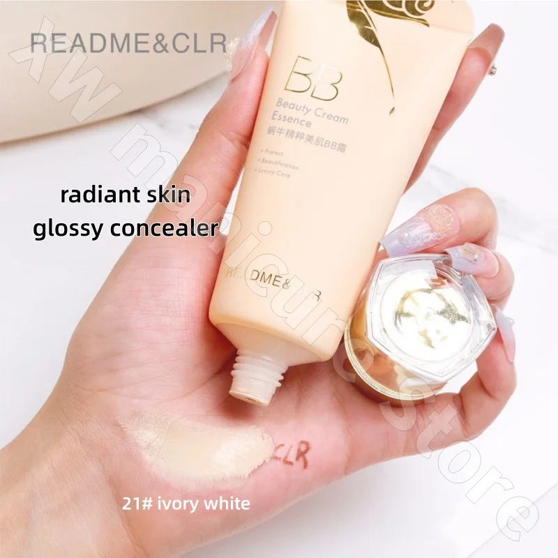 Snail Essence Beauty BB Cream Hydrating Natural Concealer Brightening Moisturizing Easy-to-Push Liquid Foundation 55ml