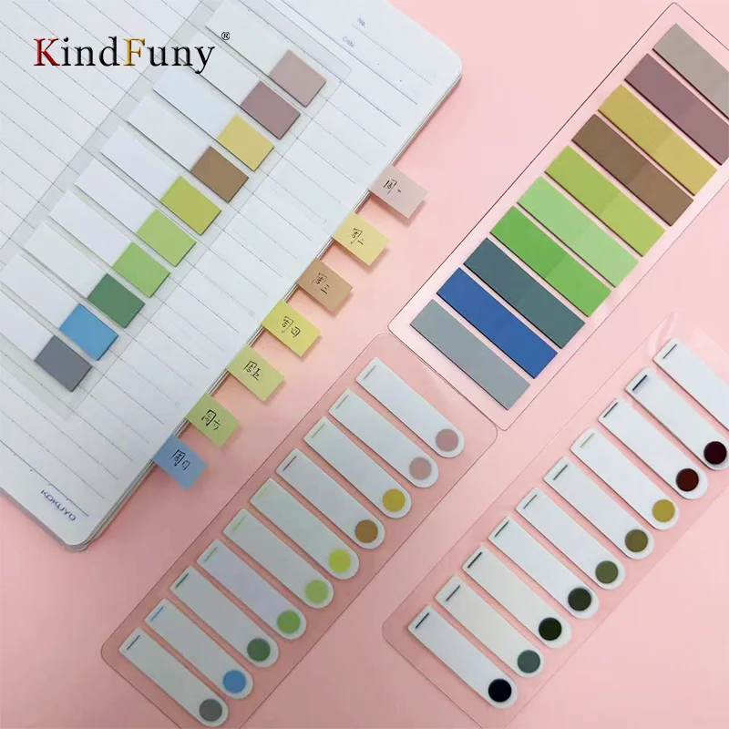 Kindfuny แท็บดัชนี2400PC ตัวทำเครื่องหมายหน้ากาวโปร่งใสกันน้ำจัดประเภทไฟล์ธงการวางแผน