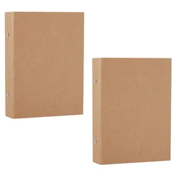 2Pcs A5 Refillable Ring Binder,A5 Kraft Paper Binder Tray with 2 Rings To Add Loose Sheets,A5 Kraft Paper Folders