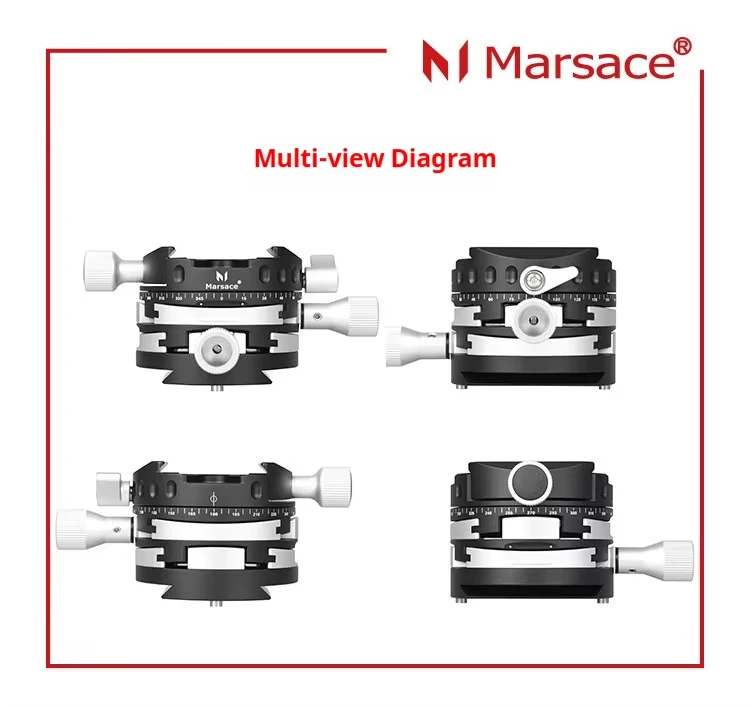 Marsace DW-4 Panorama-Stativkopf mit Getriebe, Arca QR, Wasserwaage, präzise Einstellung für Canon, Sony, Nikon, Fuji, DSLR, spiegellose Kameras, Stativ, Einbeinstativ – Detail 7
