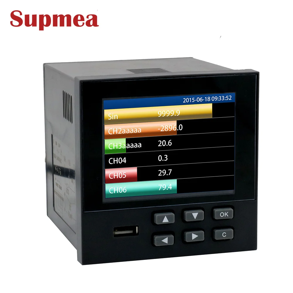 

Meacon RX200D 4-Channel Paperless Recorder with LCD Display Multi-signal Input Customizable OEM Support
