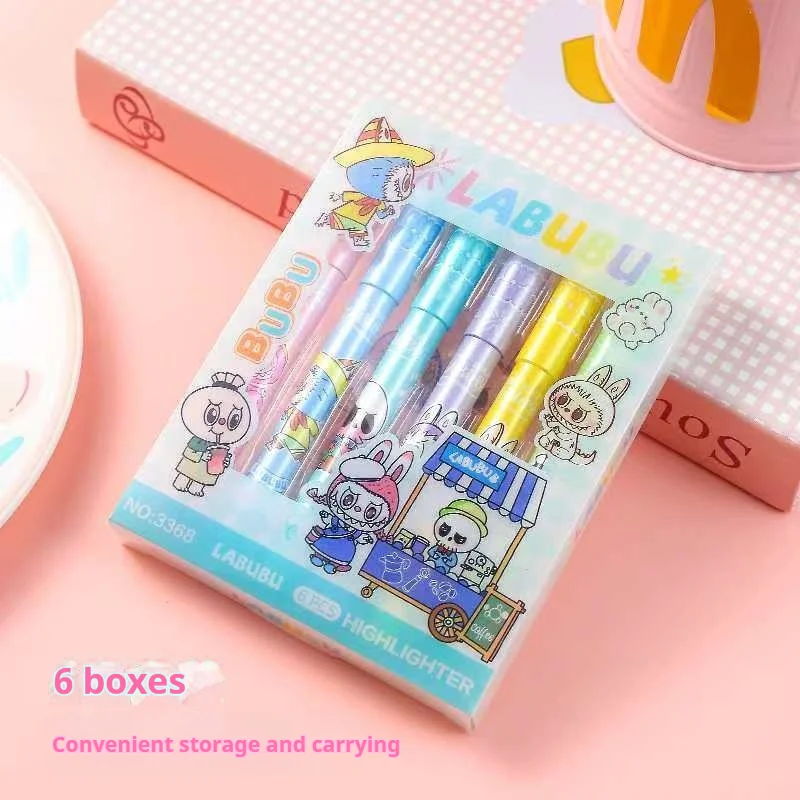 Ultra Soft Tip Fluorescent Pen Colorful Melange Class Notation Pen Travel Journal Highlighter Educational Office School Supply
