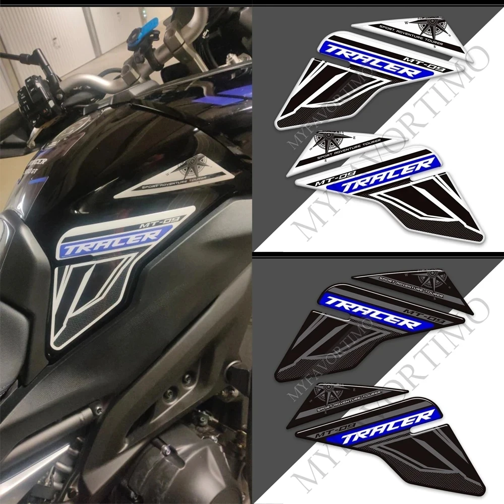 Motorcycle Tank Pad 3D Stickers For Yamaha MT09 MT 09 Trhcer 900 GT MT-09 Wind Deflector Windscreen Gas Fuel Oil Kit Knee Decals