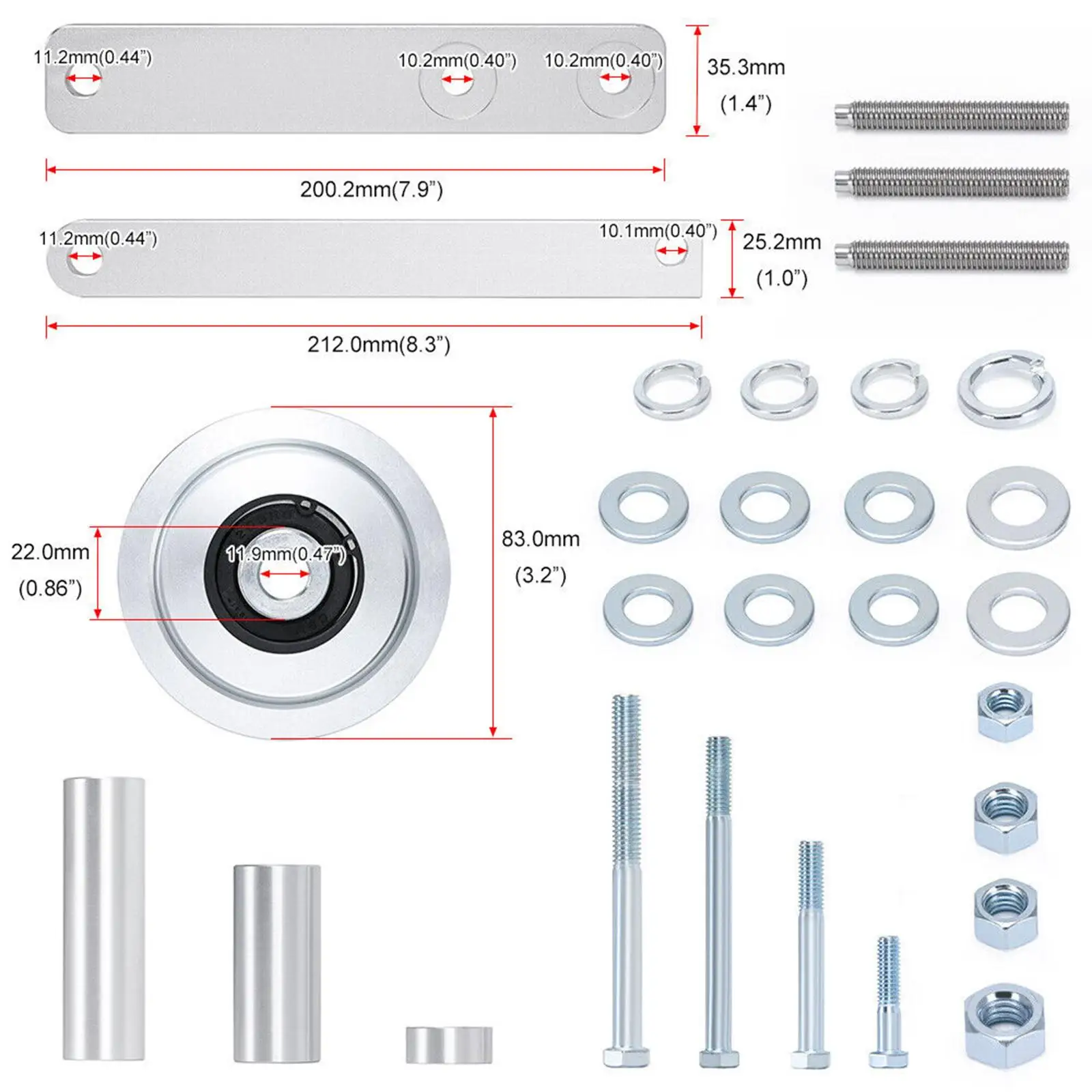 Smog Pump Pulley Kits for Chevy Corvette 1985-1991 C4 V8 5.7L Durable Aluminum Alloy Pump Pulley Replace Parts Auto Accessories