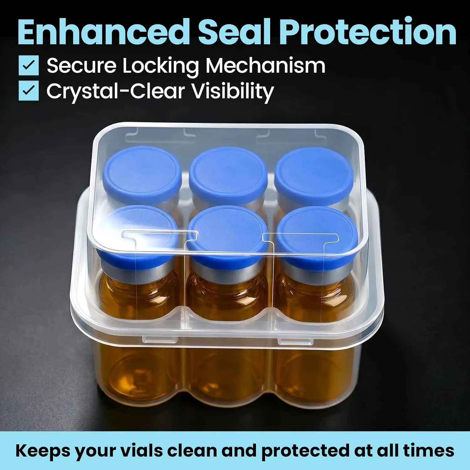 Peptide Storage Box 2/10Slot Penicillin Bottle Case for Fridge Organizer Portable 3ml Glass Vials Microtube Secure Holder Boxes