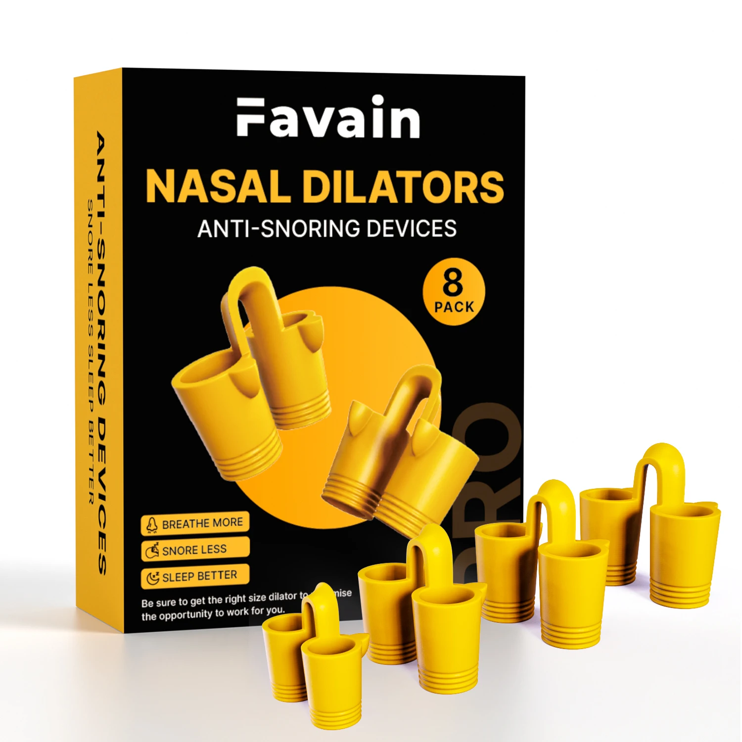 

Favain Anti-Snore Nose Clip Device for Adults, Nighttime Silicone Nose Clip for Snoring, Physically Stops Snoring Without Side E