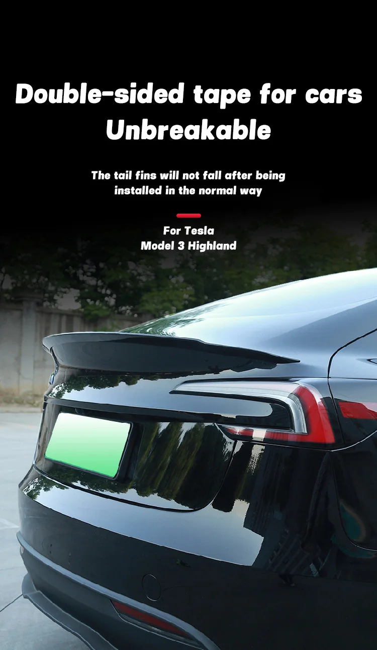 HEENVN Spoiler for Tesla Model 3 Highland 2026-2024 Car ABS Carbon Pattern Trunk Tail Wing Original High-performance Accessories